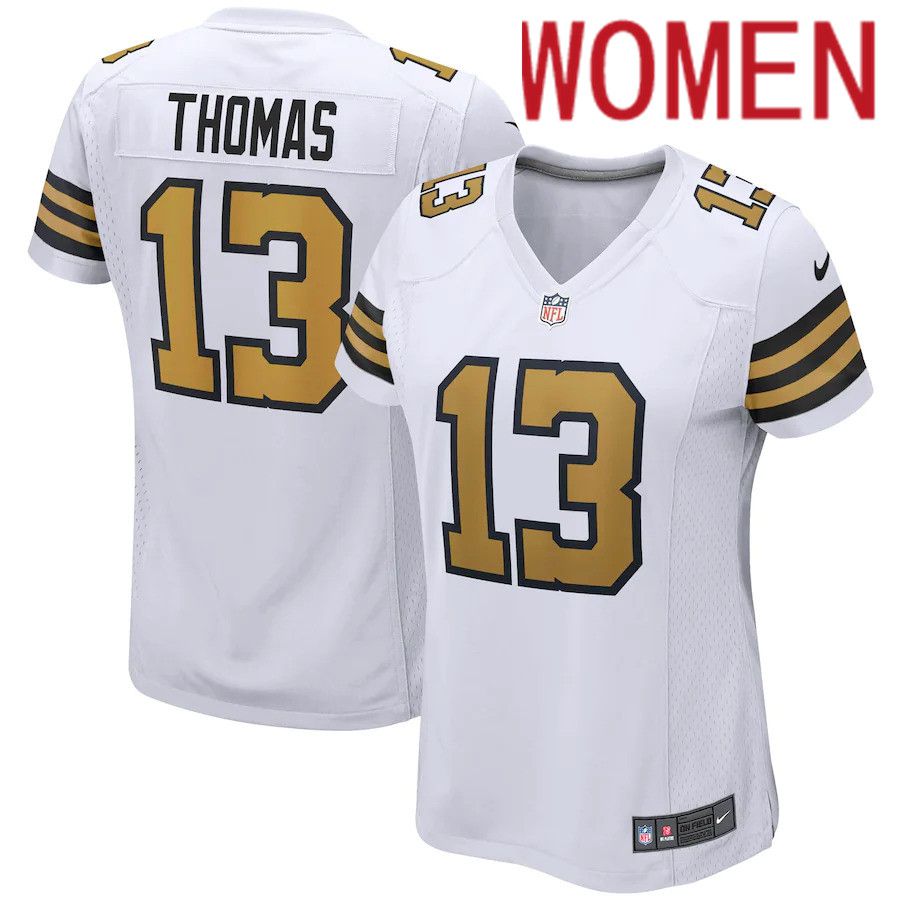 Women New Orleans Saints 13 Michael Thomas Nike White Alternate Game NFL Jersey